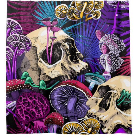 Nahtlose Tapete-Muster. Bright Magic Psychedel Duschvorhang (Vorderseite)