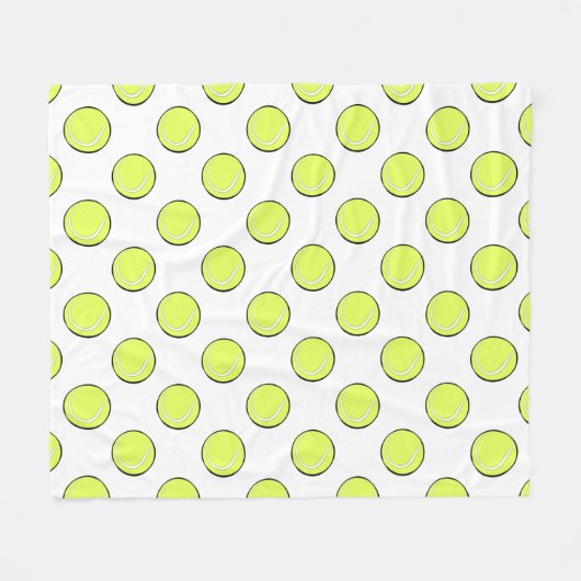Nahtlose Tennissball-Muster \ Fleecedecke (Vorderseite (Horizontal))