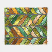 Nahtlose Textur aus festem Glas mit Blattmuster, Fleecedecke (Vorderseite (Horizontal))