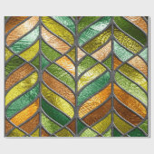 Nahtlose Textur aus festem Glas mit Blattmuster,  Geschenkpapier (Flach)