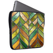 Nahtlose Textur aus festem Glas mit Blattmuster,  Laptopschutzhülle (Vorne Rechts)