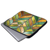 Nahtlose Textur aus festem Glas mit Blattmuster,  Laptopschutzhülle (Vorne Knopf)