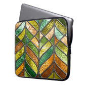 Nahtlose Textur aus festem Glas mit Blattmuster,  Laptopschutzhülle (Vorderseite Links)
