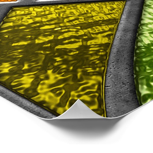 Nahtlose Textur aus festem Glas mit Blattmuster, Poster (Ecke)