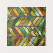 Nahtlose Textur aus festem Glas mit Blattmuster, Wandteppich (Vorderseite (Horizontal))