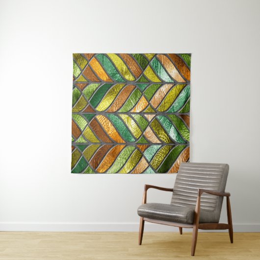 Nahtlose Textur aus festem Glas mit Blattmuster, Wandteppich (Beispiel (Horizontal))