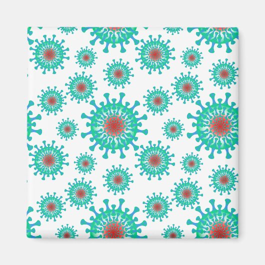 Nahtlose Textur - Coronavirus Magnet (Vorne)