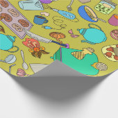 Nahtlose Textur. Handgezogene Doodles Nahrungsmitt Geschenkpapier (Ecke)