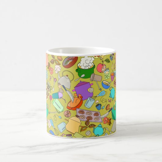 Nahtlose Textur. Handgezogene Doodles Nahrungsmitt Kaffeetasse (Mittel)