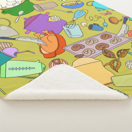 Nahtlose Textur. Handgezogene Doodles Nahrungsmitt Sherpadecke (3/4)