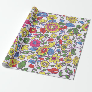 Nahtlose Textur mit Blume und Leaf. Floral Pat Geschenkpapier