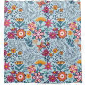 Nahtlose Textur mit Blume und Schmetterlingen. END Duschvorhang (Vorderseite)