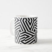 Nahtlose Textur mit schräg schwarzer Bandgeometrie Kaffeetasse (Vorderseite Links)