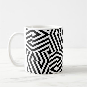 Nahtlose Textur mit schräg schwarzer Bandgeometrie Kaffeetasse