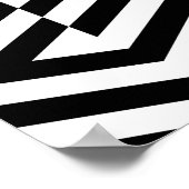 Nahtlose Textur mit schräg schwarzer Bandgeometrie Poster (Ecke)