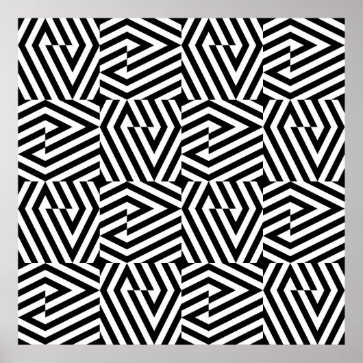 Nahtlose Textur mit schräg schwarzer Bandgeometrie Poster (Vorne)