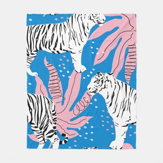 Nahtlose Tiger-Muster, Hintergrund wild lebender T Fleecedecke (Vorderseite)