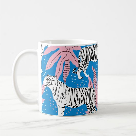 Nahtlose Tiger-Muster, Hintergrund wild lebender T Kaffeetasse (Links)