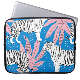 Nahtlose Tiger-Muster, Hintergrund wild lebender T Laptopschutzhülle