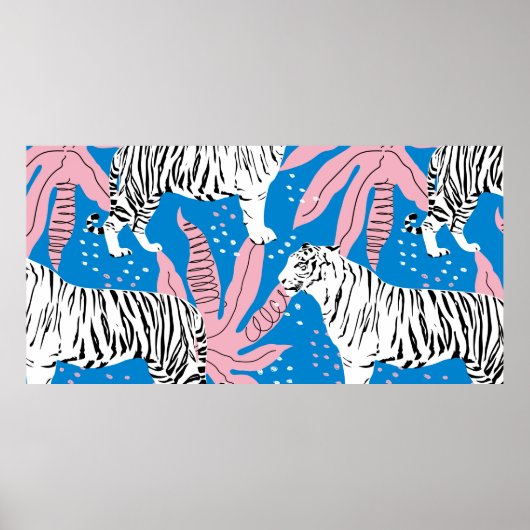 Nahtlose Tiger-Muster, Hintergrund wild lebender T Poster (Vorne)