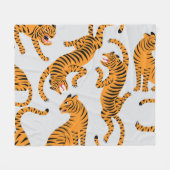 Nahtlose Tigermuster, Thema Wildtiere. Fleecedecke (Vorderseite (Horizontal))