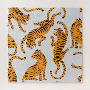 Nahtlose Tigermuster, Thema Wildtiere. Puzzle