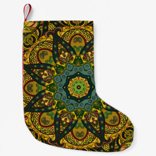 Nahtlose tracery Kachel-Design. Ethnischer Name Kleiner Weihnachtsstrumpf