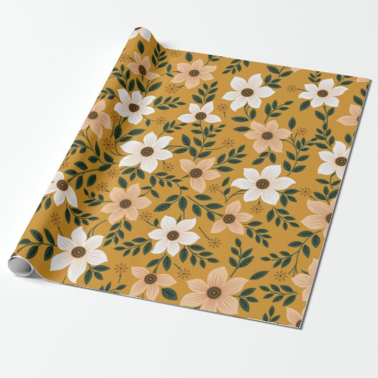 nahtlose traditionelle Blume Geschenkpapier (Ungerollt)