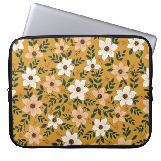 nahtlose traditionelle Blume Laptopschutzhülle (Vorderseite)