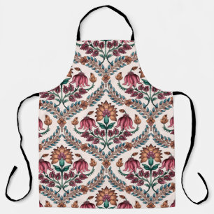 Nahtlose traditionelle Mughal-Kunst, Muster, flora Schürze