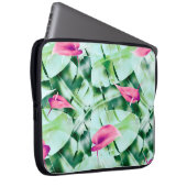 Nahtlose tropische Blätter Muster Hintergrund, Ret Laptopschutzhülle (Vorne Rechts)