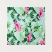 Nahtlose tropische Blätter Muster Hintergrund, Ret Wandteppich (Vorderseite (Horizontal))