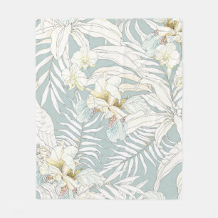 Nahtlose tropische Blume Orchid, Fl Fleecedecke