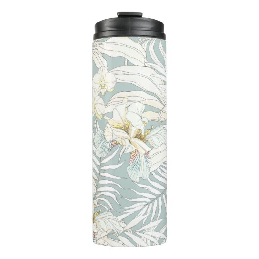 Nahtlose tropische Blume Orchid, Fl Thermosbecher (Vorderseite)