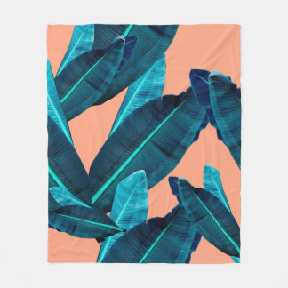 Nahtlose tropische Blume, Pflanze und Blattmuster  Fleecedecke