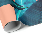 Nahtlose tropische Blume, Pflanze und Blattmuster Geschenkpapier (Rolleneckpunkt)