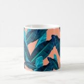 Nahtlose tropische Blume, Pflanze und Blattmuster Kaffeetasse (Mittel)