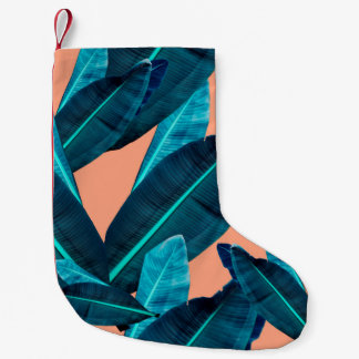 Nahtlose tropische Blume, Pflanze und Blattmuster  Kleiner Weihnachtsstrumpf