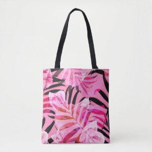 Nahtlose tropische Blume, Pflanze und Blattmuster Tasche