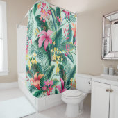 nahtlose tropische Blumenmuster mit Hibiskus und Duschvorhang (Beispiel)