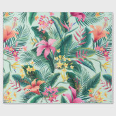 nahtlose tropische Blumenmuster mit Hibiskus und Geschenkpapier (Flach)