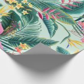 nahtlose tropische Blumenmuster mit Hibiskus und Geschenkpapier (Ecke)
