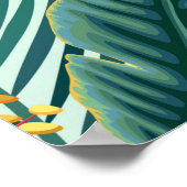 nahtlose tropische Blumenmuster mit Hibiskus und Poster (Ecke)