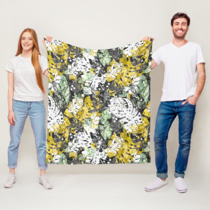 Nahtlose tropische Dschungel exotische Blätter abs Fleecedecke