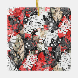 Nahtlose tropische Dschungel exotische Blätter Mon Keramikornament