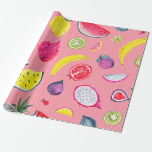 Nahtlose tropische Muster exotischer Früchte. Hand Geschenkpapier