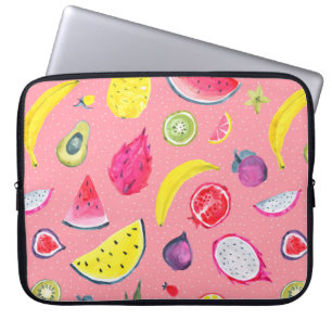 Nahtlose tropische Muster exotischer Früchte. Hand Laptopschutzhülle
