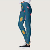 Nahtlose tropische Muster mit Flamingo-Ananas Leggings (Links)