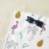 Nahtlose tropische Muster mit Flamingo-Ananas Strandtuch (Beispiel)