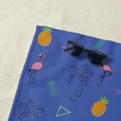 Nahtlose tropische Muster mit Flamingo-Ananas Strandtuch (Beispiel)